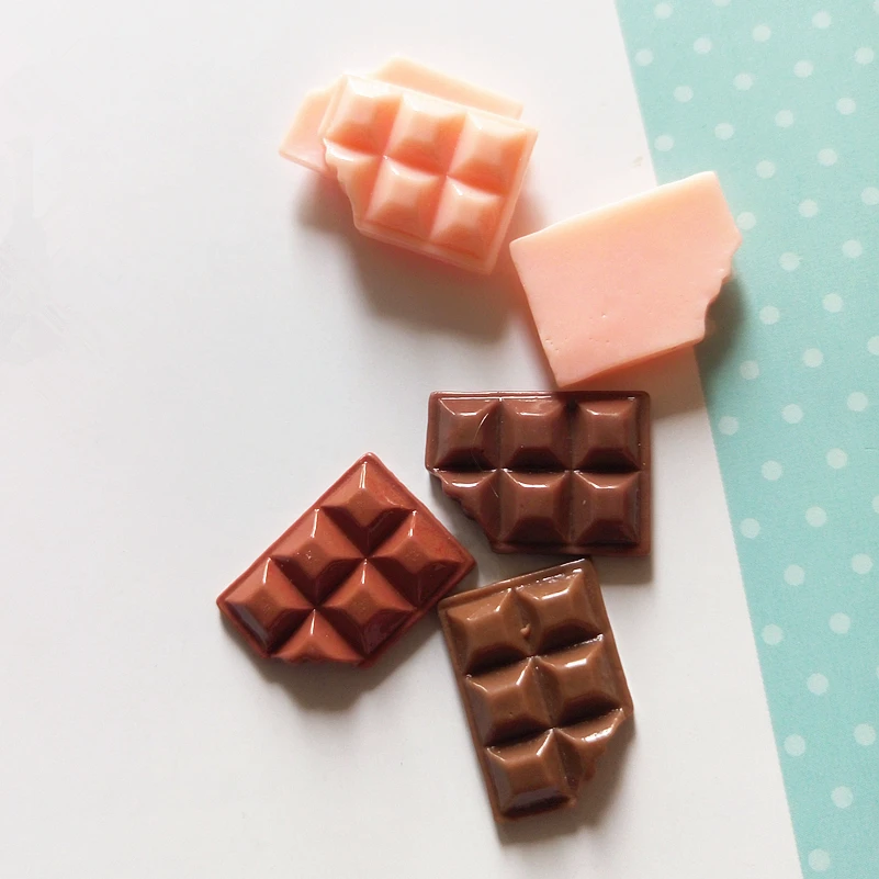 Tanduzi 20 шт миниатюрные Шоколадные Кабошоны, полимерный бар, кабошон Kawaii Decoden розовый/шоколадный