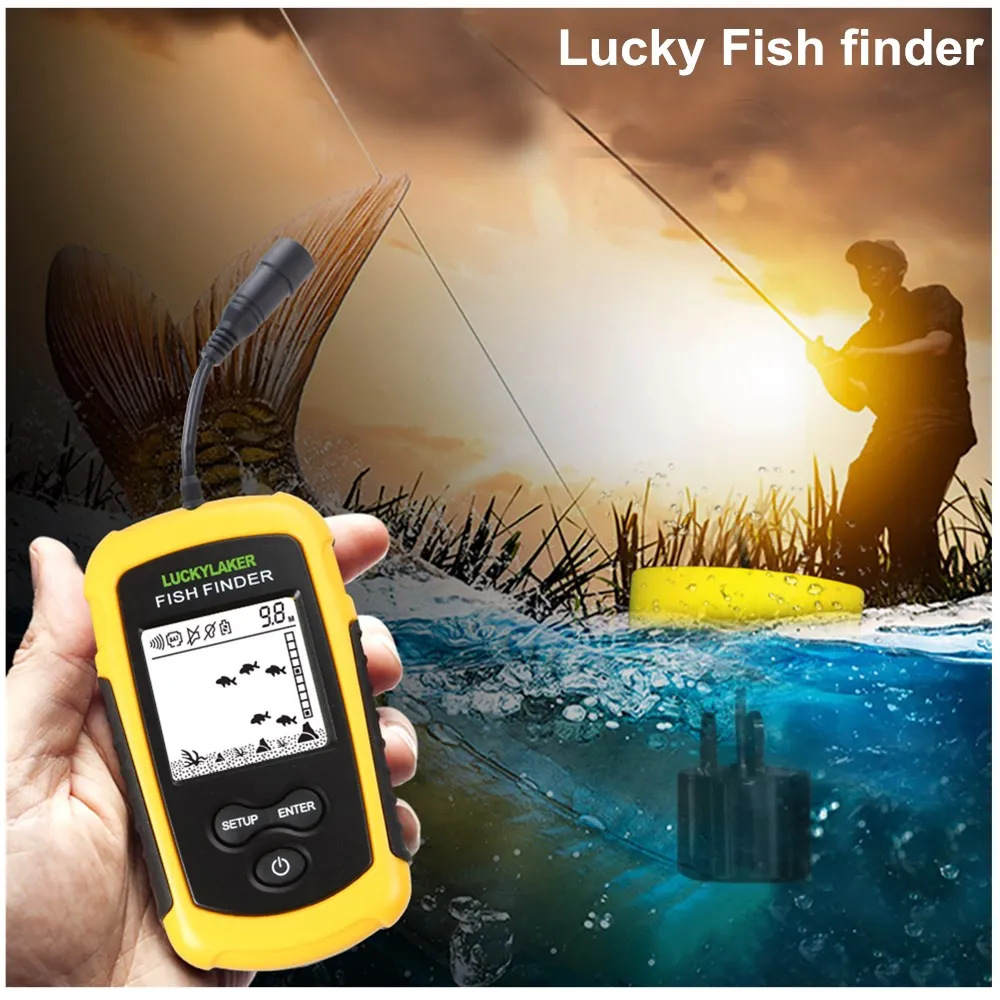 أعمق سونار Fishfinder محظوظ صياد السمك سونار إنذار صياد السمك السونار 0.7-100 M محول الاستشعار عمق الصيد كاميرا