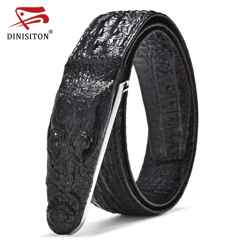 Crocodile Belt in men's Belts Luxury cow leather Strap 3D Shape Belt for Men High Quality Male Cinturones Hombre Dropshipping