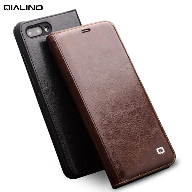 

QIALINO Luxury Genuine Leather Slim Flip Case for Huawei Honor 10 Stylish Handmade Cover with Card Slot for Honor 10 5.84 inch