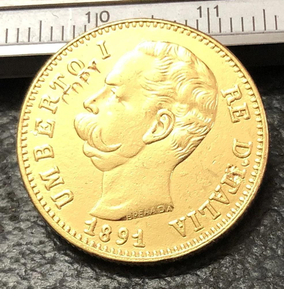 1891 Itlay 20 Lire Oro Copia Coin