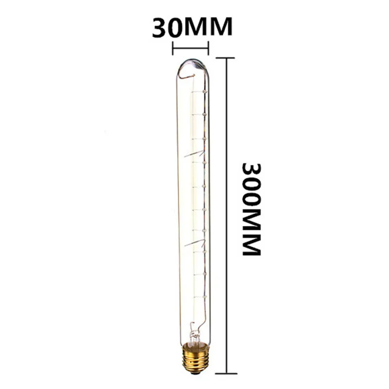 6 шт./лот, диммируемая лампа T300 E27 40 Вт, ретро диммируемая декоративная лампа накаливания, винтажный светильник Эдисона, 220-240 В, промышленный Декор