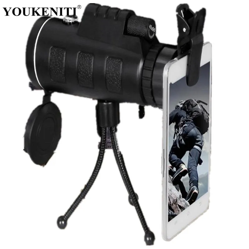 

High Power Monocular 40x60 35x50 Telescope BAK4 Zoom Optics Portable For Camping Hunting With Phone Tripod
