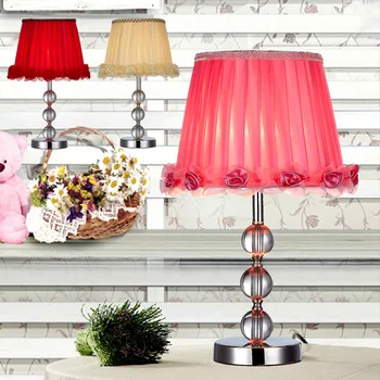 

Modern high-grade crystal lamp shade romantic roses side table lamp stylish bedroom desk lamp lights lighting