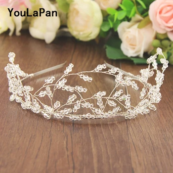 

YouLaPan HP167 Bridal Tiara Beaded Wedding Tiara and Crown Bridal Wedding Hair Accessories Bridal Crown Wedding Hair Jewelry