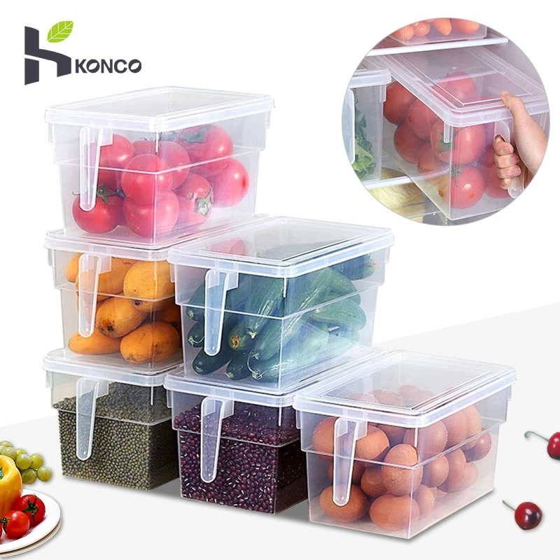 

Konco Kitchen Refrigerator Storage Box Eggs Fruits Dumplings Storage Box Foods Container Sealing Box stationery Cosmetics Box
