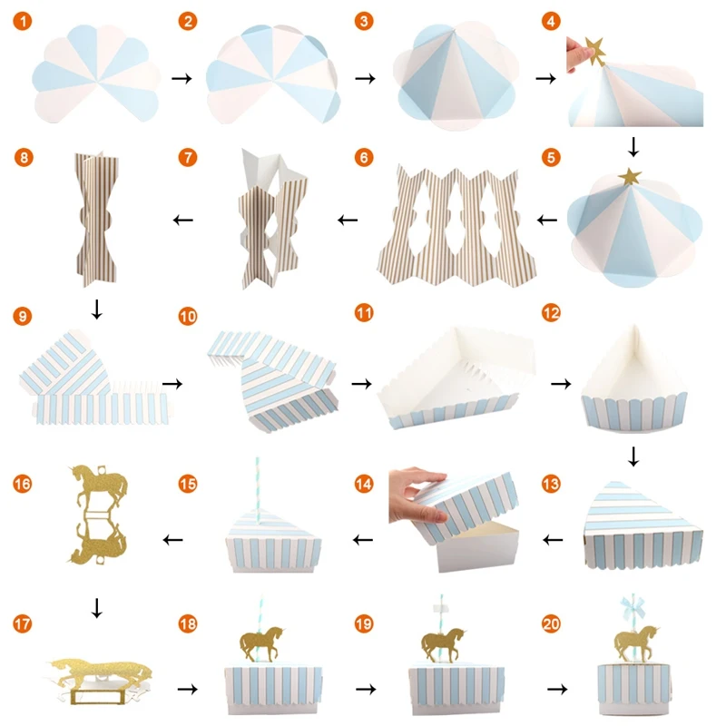 OurWarm Единорог вечерние карусели коробка конфет для детей день рождения ребенка душ Декор деревенский свадебный стол украшения аксессуары