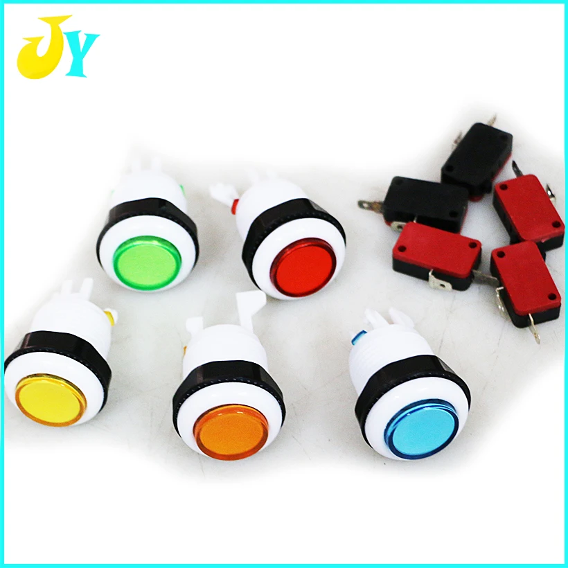 

10pcs/lot free shipping A4 Push Button 28mm arcade button switch with microswitch jamma mame PC PS3 raspberry