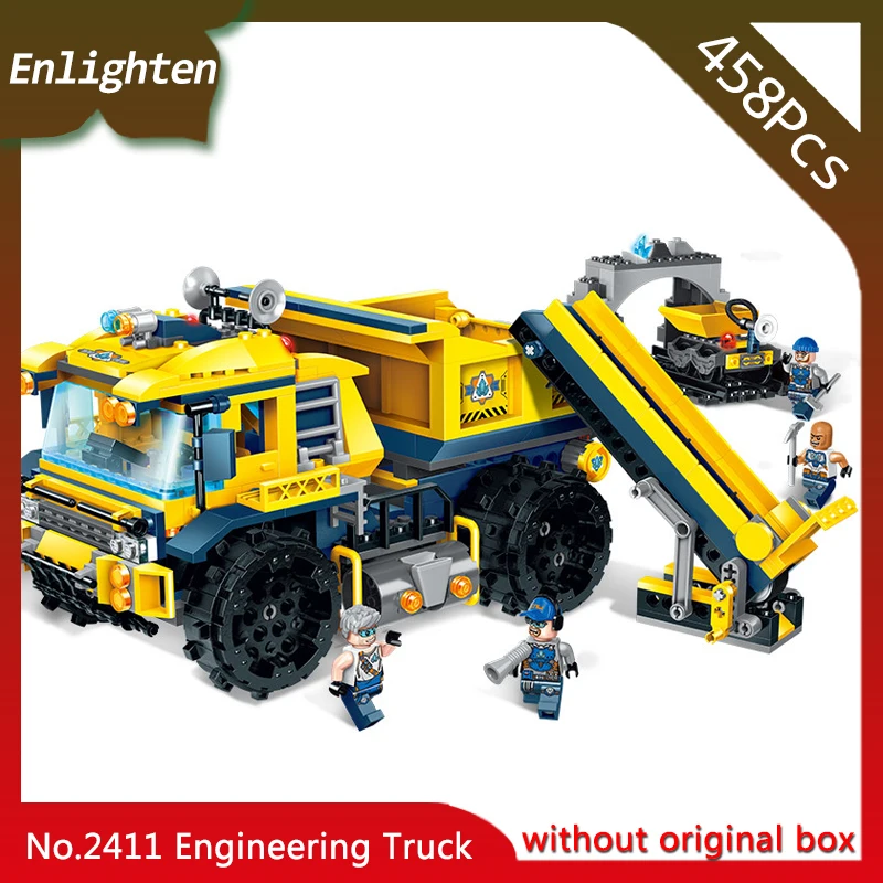

Enlighten 2411 458pcs kyanite squad Series Engineering Truck Building Blocks Educational Bricks Toy Boy Compatible with Legoings