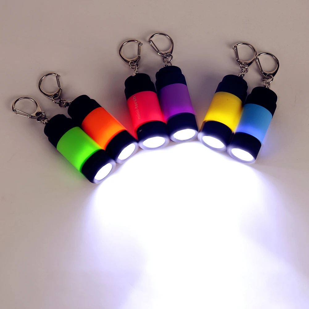 Светодиодный светильник Usb Charg 0,3 Вт 25лум портативный светодиодный мини-фонарь, светильник-вспышка, Перезаряжаемый USB брелок, черный, синий, желтый, зеленый, красный