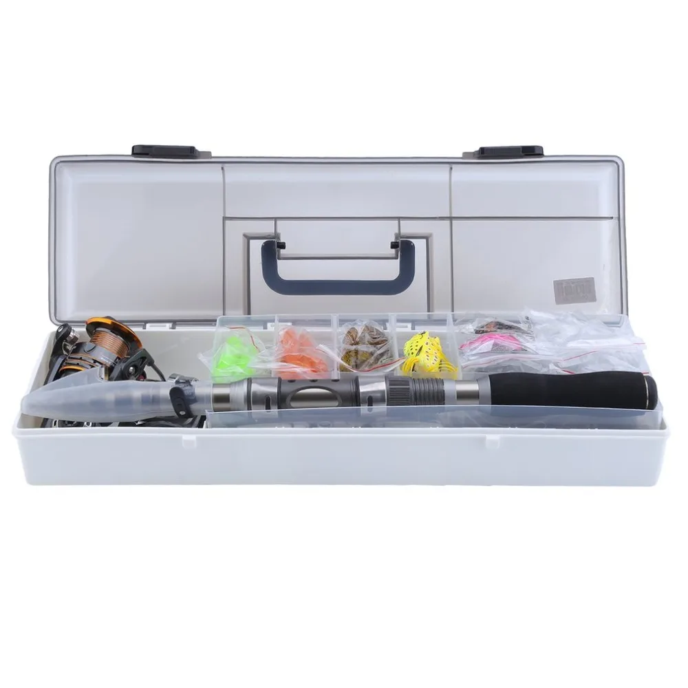

2.4m Fishing Rod Reel Combo Full Kits Spinning Reel Pole Set With Lure Swivel Tool Set In Bag Case Fishing Tackle Pesca