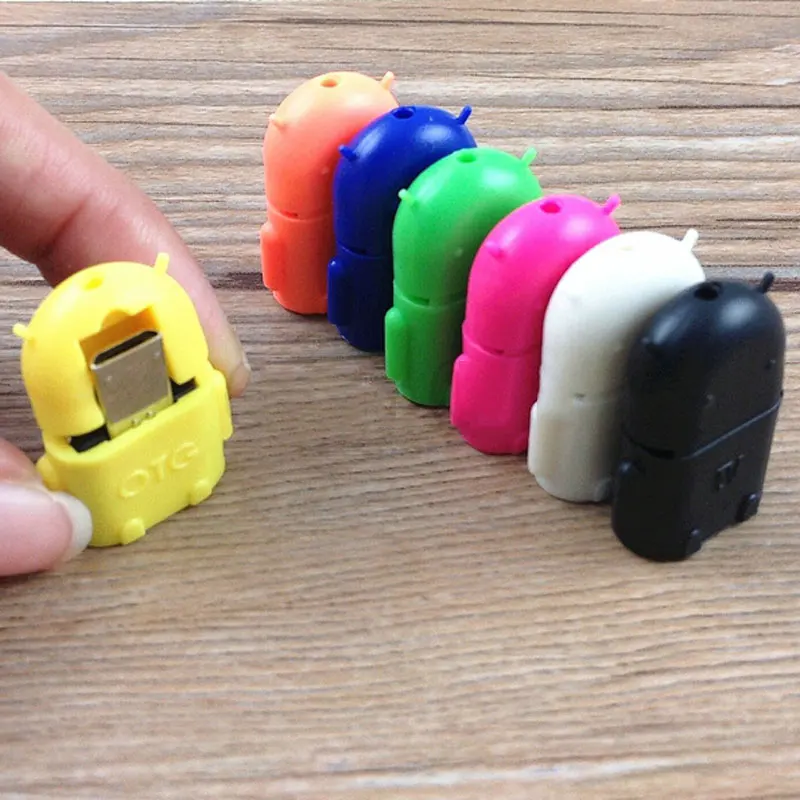 ITSYH конвертер из Micro USB в 2 0 OTG адаптер разные цвета на выбор робот Форма Android для
