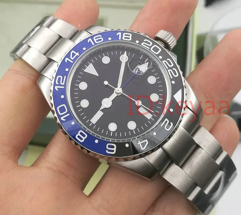 

Blue GMT Ceramic Bezel Top Luxury Brand Mens Mechanical SS Automatic 2813 Movement Watch Sports AAA Watches men Wristwatches