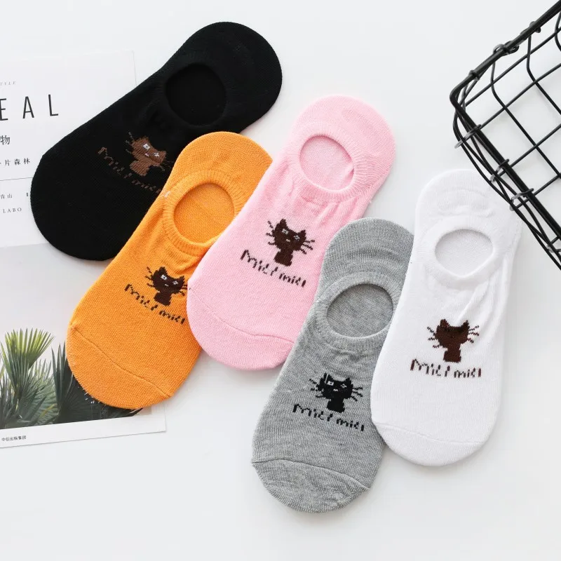 

5 Pairs/Lot Women Short Socks Lovely Invisible Socks Summer Boat Socks Cotton Low Cut Socks Calcetines Invisibles Mujer