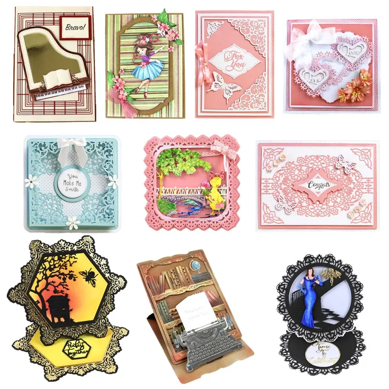 Lace Rectangle Frame Metal Cutting Dies Stencils for DIY Scrapbooking Decorative 