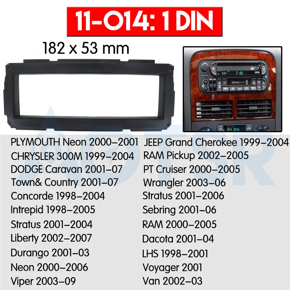 1 din Радио панель для CHRYSLER 300 м для JEEP Grand Cherokee для DODGE Caravan установка Dash комплект рамка адаптер CD DVD ABS