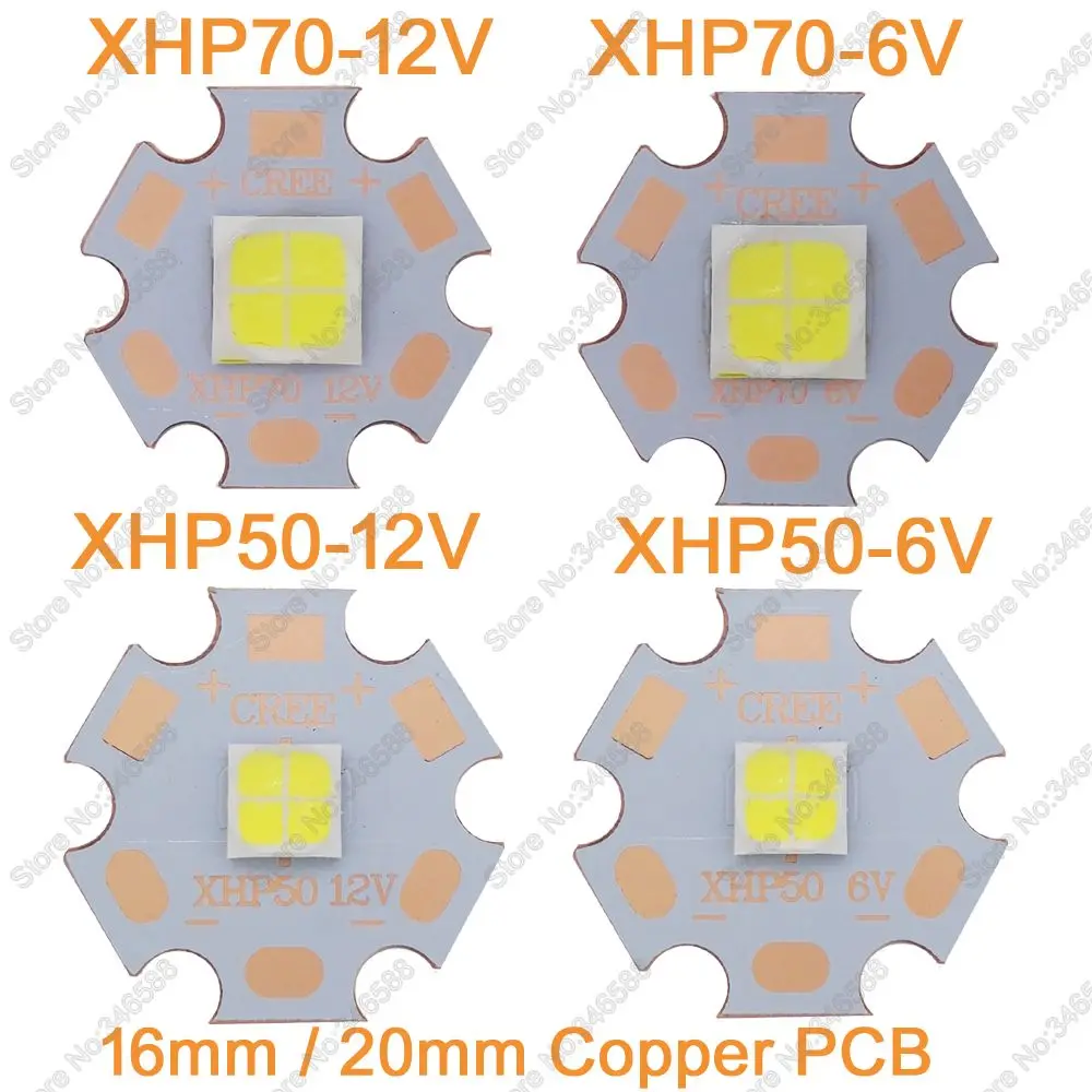 CREE XHP50 XHP70 холодный белый или нейтральный белый или теплый белый высокой мощности Светодиодный излучатель диод 6 в 12 В с 16 мм 20 мм полный Cooper PCB