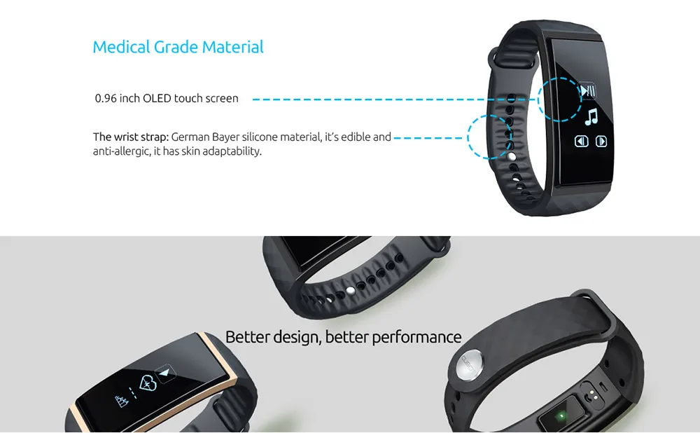 ORIGINAL CUBOT S1 DYNAMIC HEART RATE MONITOR SMART BRACELET SIX-AXIS SENSOR MULTI-SPORT TRACKING ACTIVITY TRACKING 237849 23