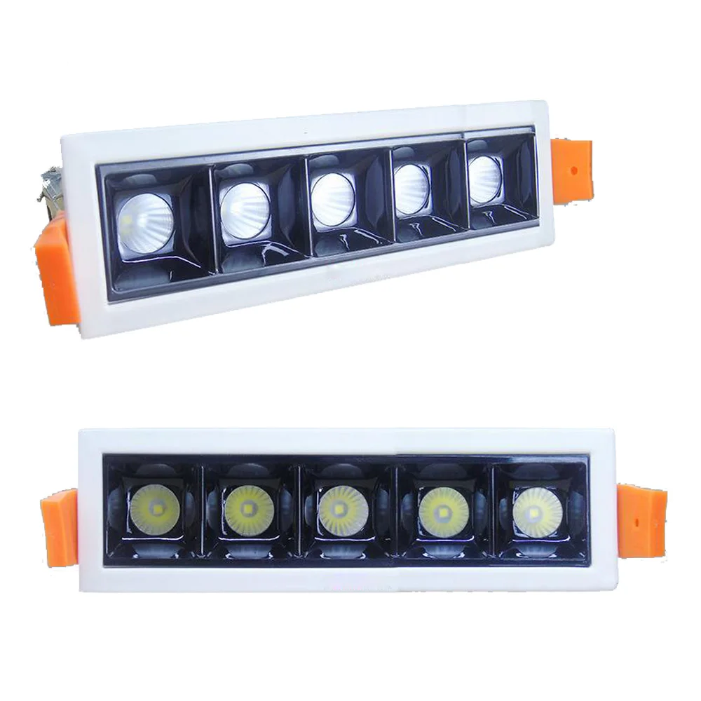New COB LED Embedded Line Grille Light 2W 4W 10W 20W 30W Showcase Hotel Bold Lamp Clothing Store Office Light Mini Grille Light