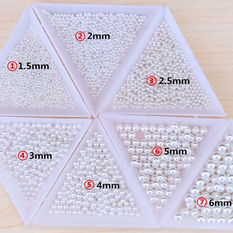 

1000pcs/bag Japan Korean Charm 3D Nail Art Decoration DIY Nail Tools White Ball Pearl Bride Nail Accessories