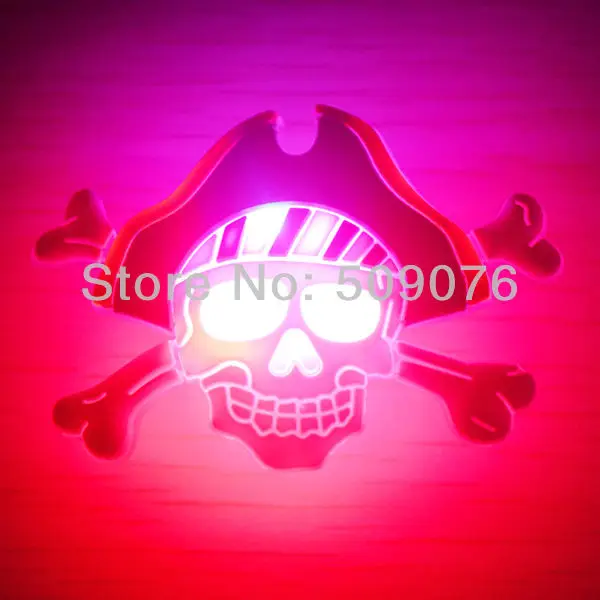 

Free shipping 15pcs/lot 3pcs light soft rubber hallween breast plate LED flash Badge led pin for halloween