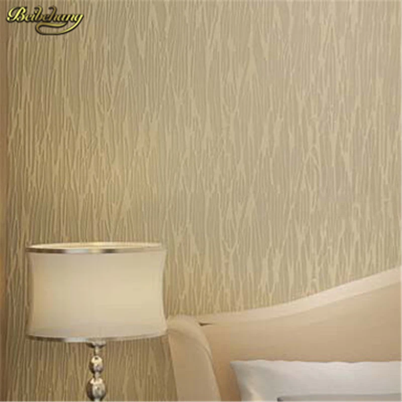 Beige/creamy-white stripe wallpaper roll plain striped textured wall paper non woven papel de parede home decor for living room