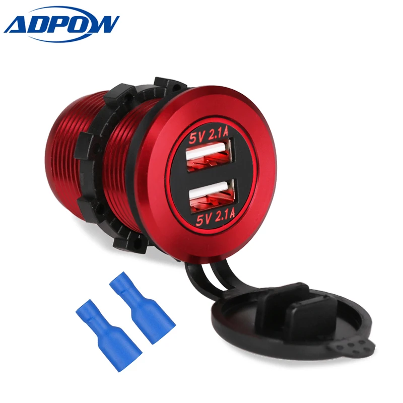 12V Car Dual USB Charger Mini Cigarette Lighter 2 Port USB Plug