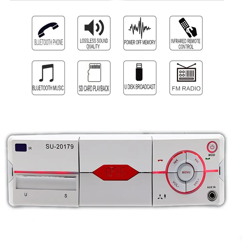 Автомобильное радио mp3-плеер Встроенная поддержка USB SD AUX Bluetooth FM радио приемник 1din 12 В Авто Аудио плеер многофункциональный 20179