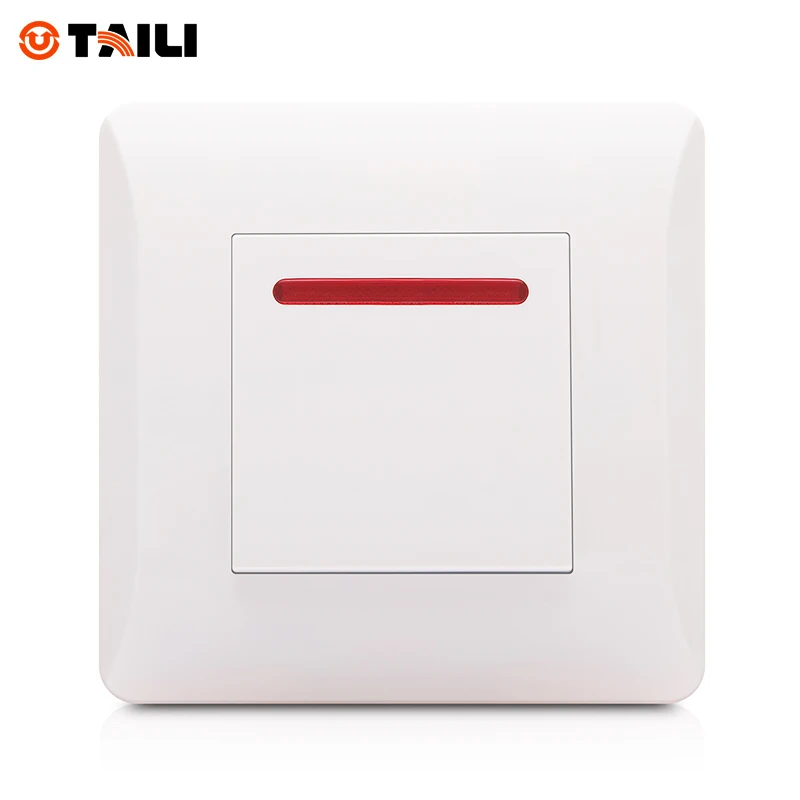 

TAILI Brand one Gang one Way EU Standard Luxury White Push Button Wall Switch 220~250V 10A Light Switch #TL0606
