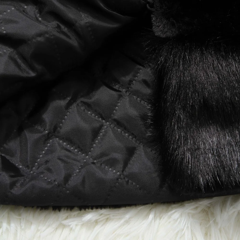 Sisjuly Women Winter Coat Faux Fur Thick Warm OL Elegant Black Long Outwear Solid 2018 Fashion Chic Female Overcoat For Girl