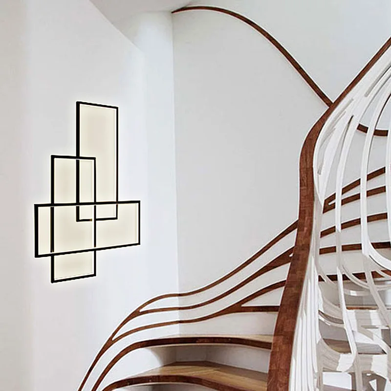 Нордический настенный светильник творческая личность гостиная настенный светильник пост современный минималистичный лестница для коридора спальни прикроватный светильник