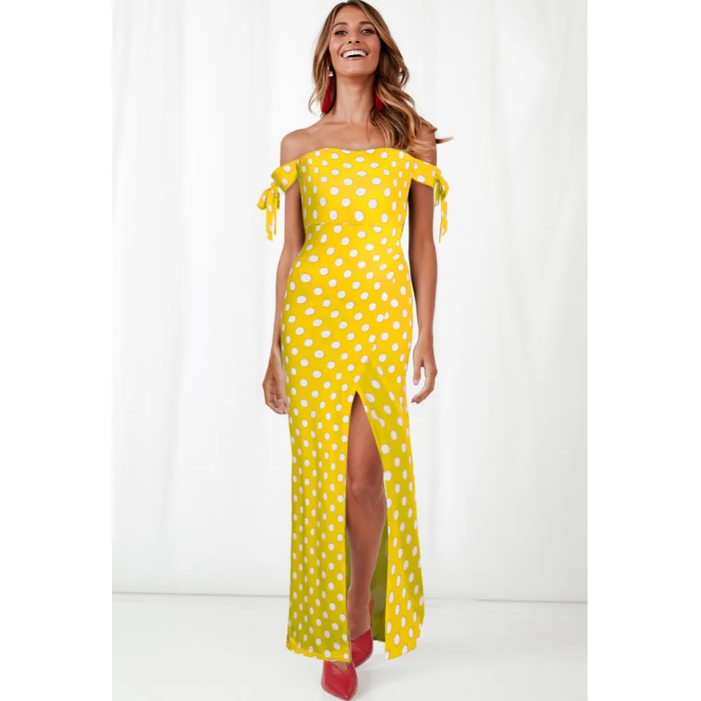 

Summer Women's Short Sleeve Long Dress 2019 summer fashion ladies explosion models v-neck Beautiful wave point maxi dress