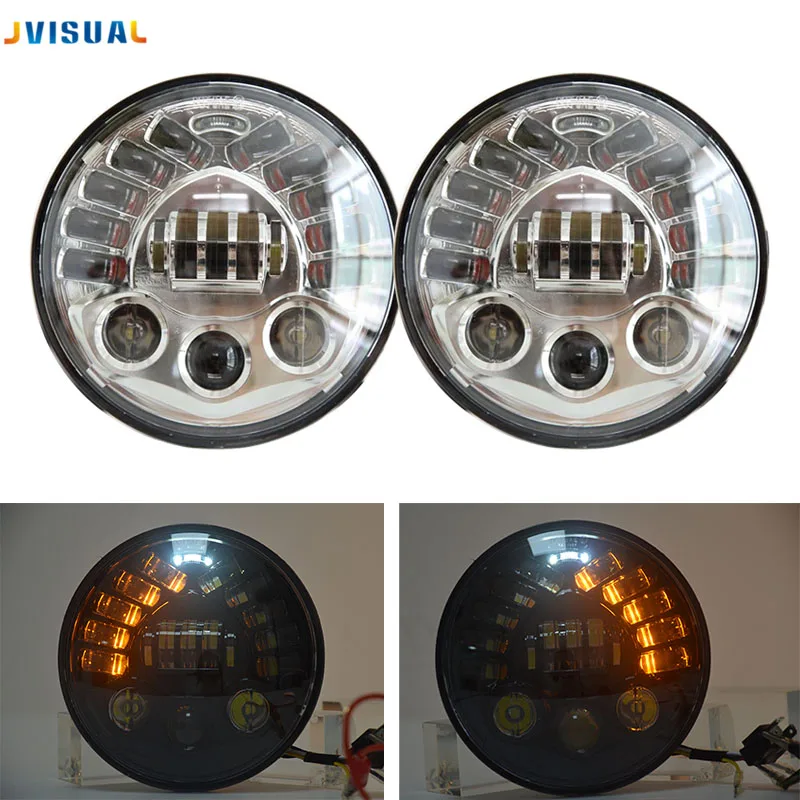 

2X 12V/24V 7 Inch LED Headlights DOT 70W Round Headlamp Indicator With DRL Turn Signal Lights For Jeep Wrangler TJ LJ JK Hummer
