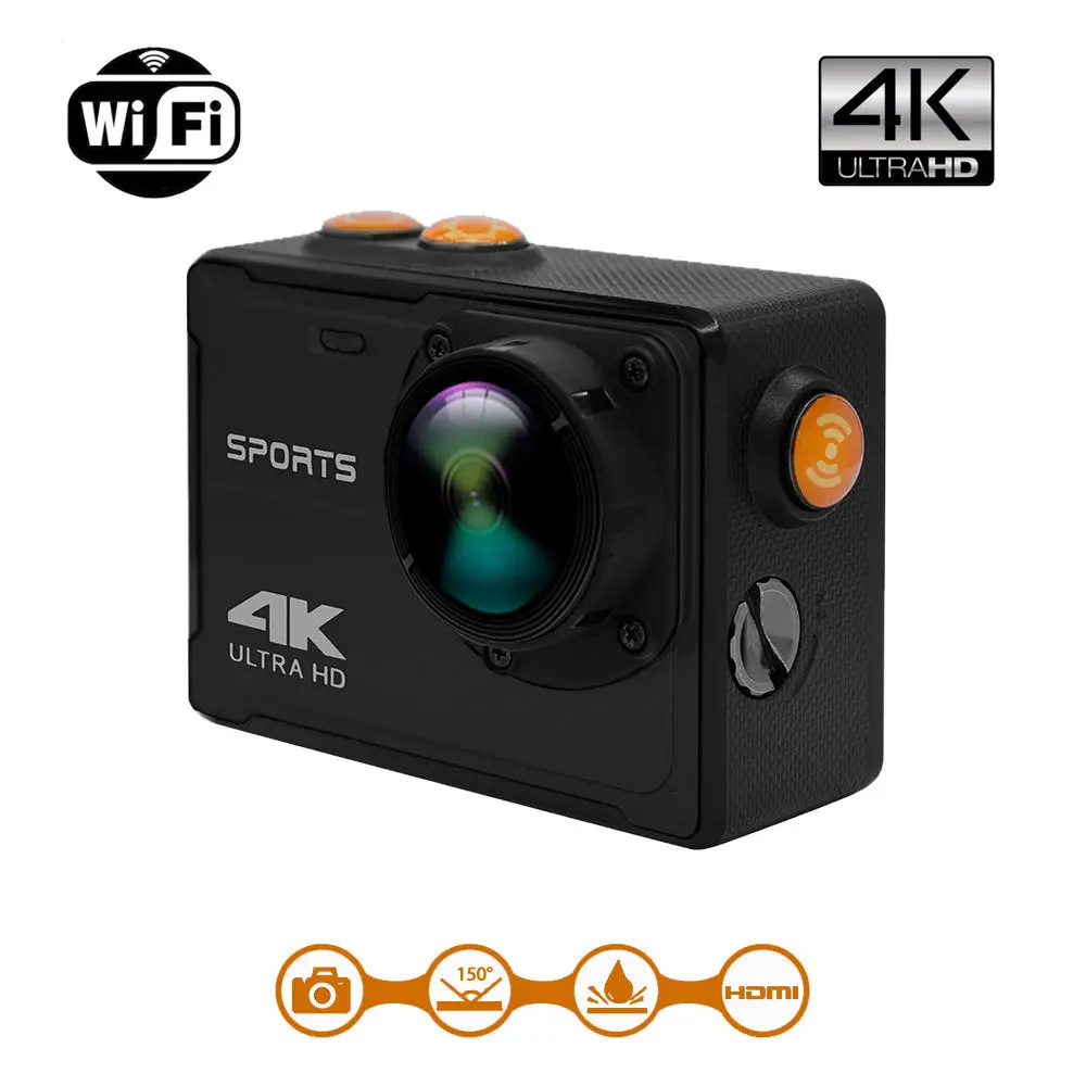

Waterproof 4K 60fps HD DV 8MP 2.4G WiFi 1080P 150 Degree Wide Angle Sports Helmet Action Camera Video Camcorder For Android Ios