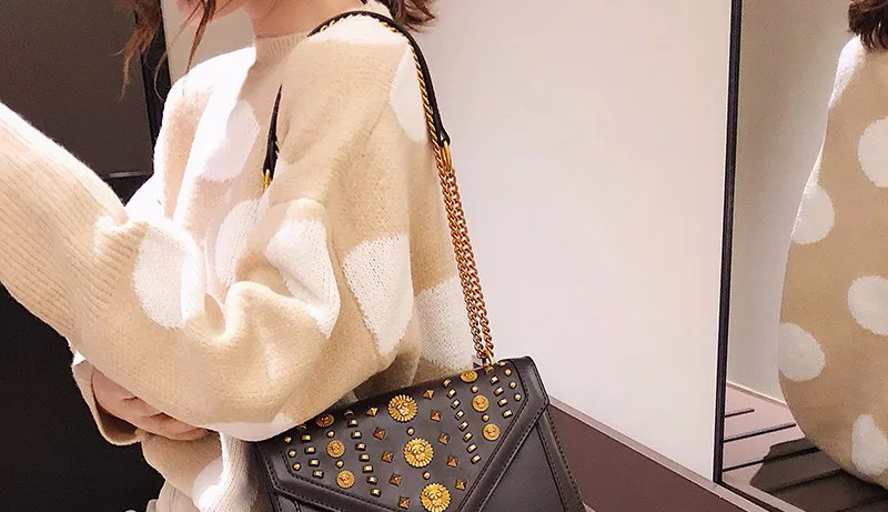 luxury women bag female shoulder bag Ladies messenger bags with rivet_10