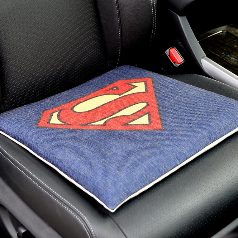 Чехлы для сидений автомобиля с супергероями из мультфильма marvel, поддерживающие всесезонные автомобильные подушки из льняной ткани с эффектом памяти, аксессуары для салона автомобиля