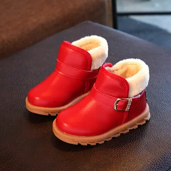 

Boots Children's Shoes Mother & Kids warm Winter shoes Children's boots PU boy's girl's snow boots whole sale hot new buckle