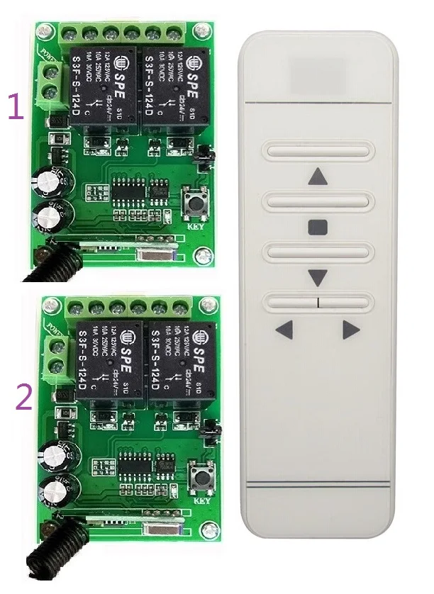 

Tubular motor garage door / projection screen / shutters DC24V 2CH RF Wireless Remote Control switch Digital display screen