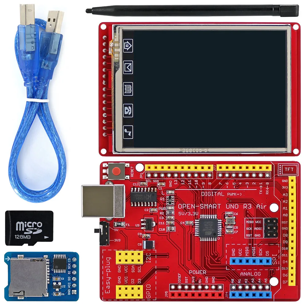 Открытым SMART 2,8 дюймов 240*320 TFT ЖК-дисплей Сенсорный экран Breakout модуль комплект с легко-разъем UNO R3 воздушная доска для Arduino UNO R3/Nano