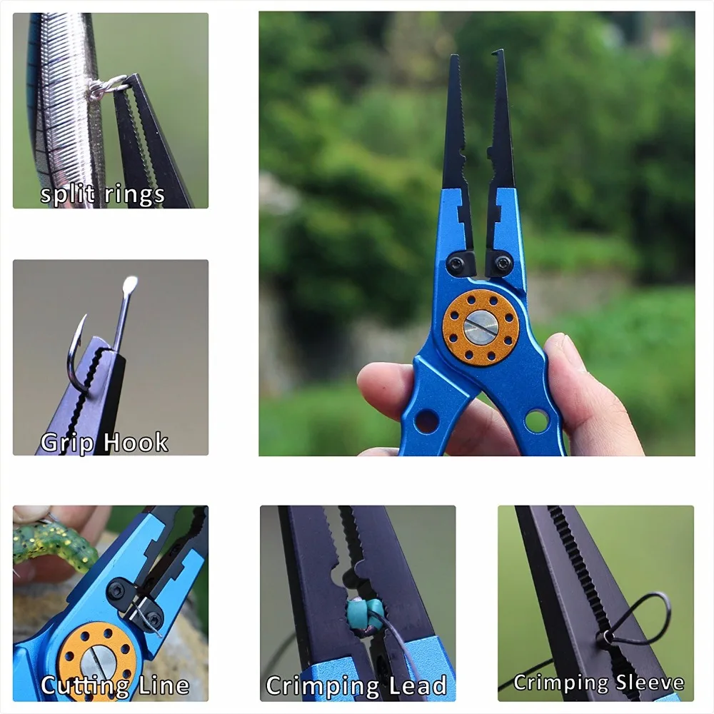 Booms Fishing X1 Aluminum Fishing Pliers Resistant Saltwater for Cutting Braid Line and Remove Hooks or Lure with Coiled Lanyard