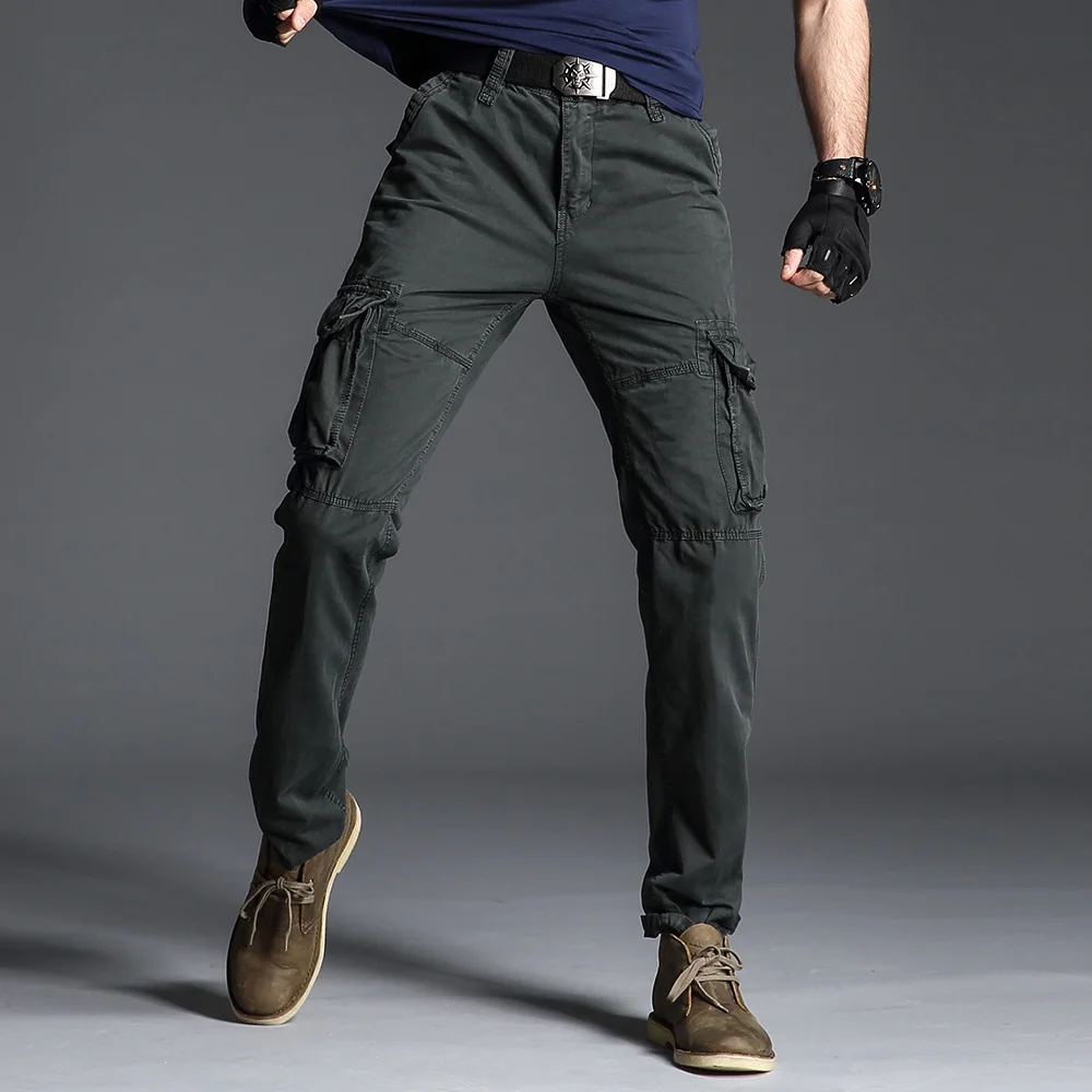 

2019 Spring Fashions Men's Cargo Pants Casual Loose Multi Pocket Military Pants Long Trousers for Men Joggers Plus Size 29-40