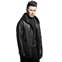 YOLANFAIRY мужские Куртки из натуральной коровьей кожи весна осень с капюшоном ветровки размера плюс 6XL Casacas Para Hombre F1726 MF127