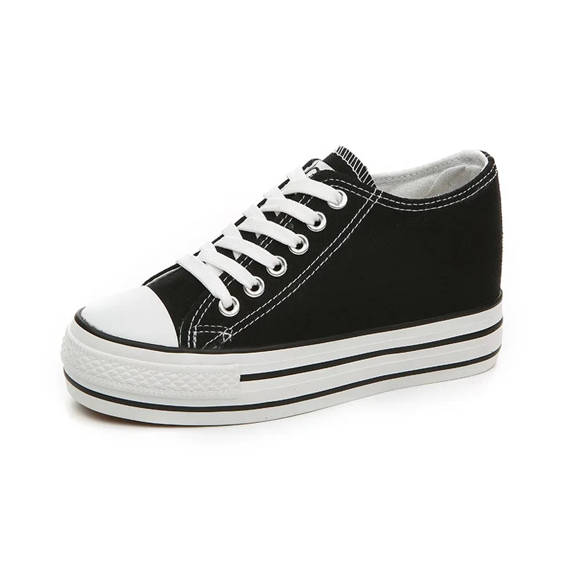 

2019 spring and autumn new small white shoes casual increase canvas shoes women's thick-soled Korean student shoes.