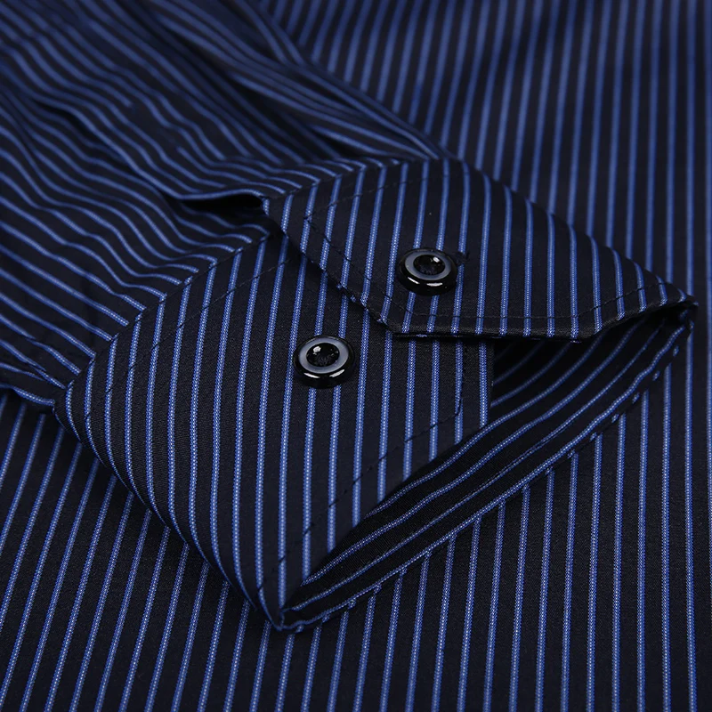 Men Spring Slim Fit Long Sleeve Business Social Formal Plaid Stripe Casual Dress Shirts DS-127