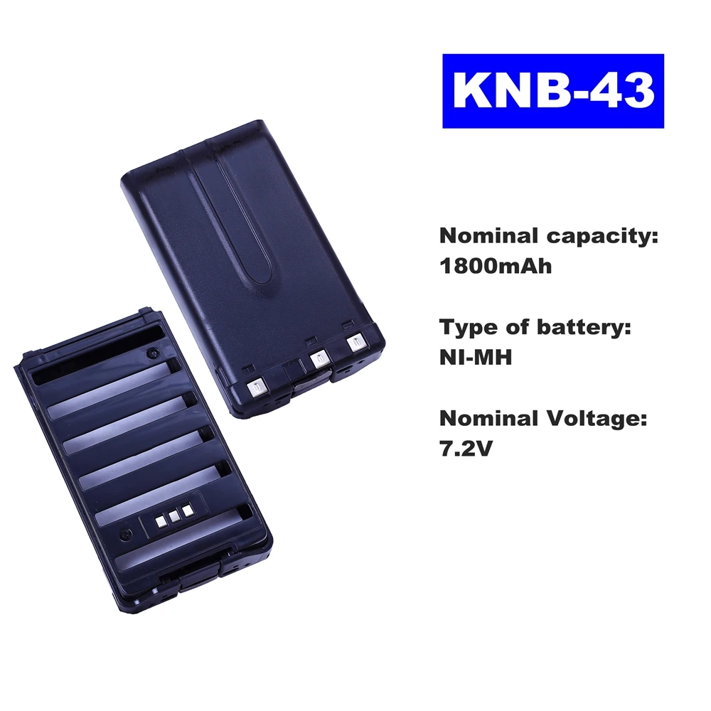 7.2V 1800mAh NI-MH Radio Battery KNB-43 For Kenwood Walkie Talkie TK-K2AT/K4AT/255A  Two Way Radio быстрое зарядное устройство для kenwood radio ksc 35s li ion battery tk3400 knb 45l tk2400