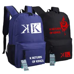 Японского аниме K возвращение королей исано яшира neko Косплэй холст школьный рюкзак с печатью сумки для подростков Mochila Feminina