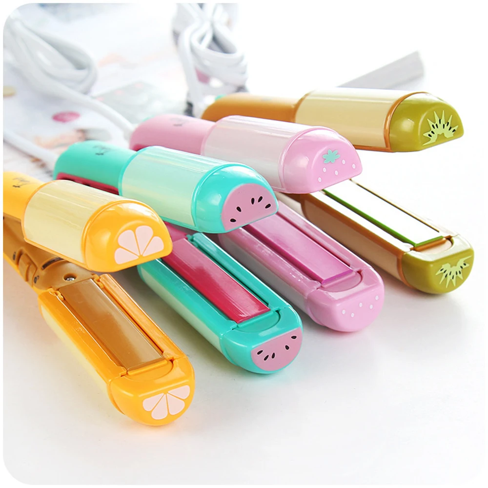 Portátil mini 2 en 1 hierro plancha de pelo y rizador fruta diseño  rizadores Utensilios para el pelo|curling irons|styling toolshair styling  tools - AliExpress
