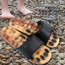 Булыжник массаж ног тапочки домашние Босоножки рефлексотерапия подарок безопасности и выживания Z0806