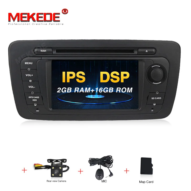 MEKEDE ips экран DSP 4+ 64G Автомобильный dvd-плеер радио для сиденья Ibiza 2009 2010 2011 2012 2013 автомобильный стерео gps навигация wifi BT - Цвет: add camera