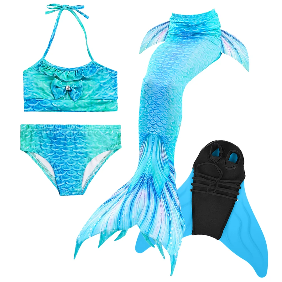 Las chicas de cola de sirena con piscina Flipper Swimable cola de sirena Swimable monoaleta Bikini traje de baño trajes de baño traje de buceo aletas